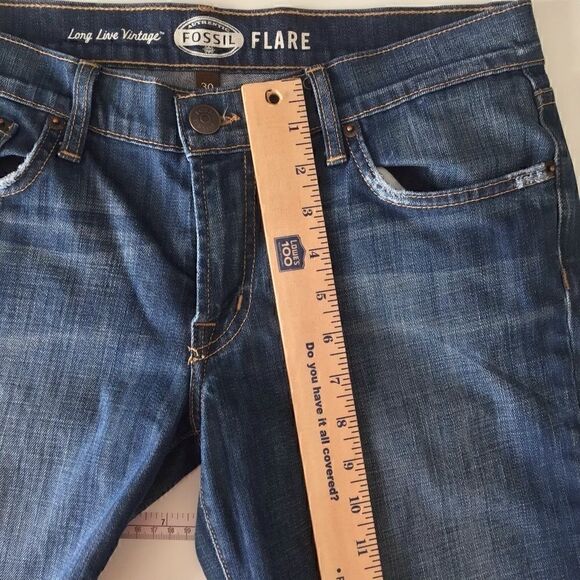 FOSSIL Long Live Vintage Flare Jeans Women’s Size 30 | Made in USA - Picture 4 of 13